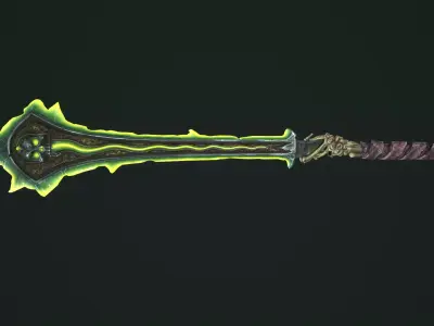 Undead two handed sword Low-poly 3D model