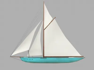 Sailboat Low-Poly PBR Low-poly 3D model