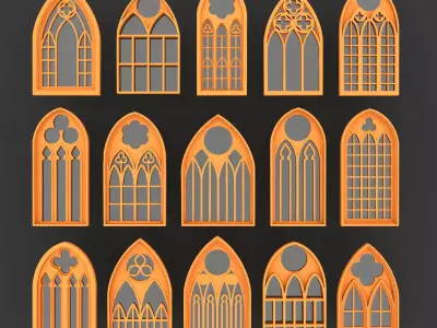 Gothic Windows Collections 3D model