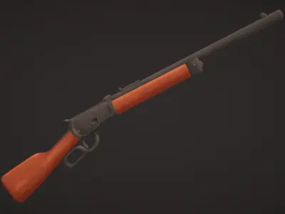 Style World - Action Lever Rifle - Rigged and Animated Low-poly 3D model