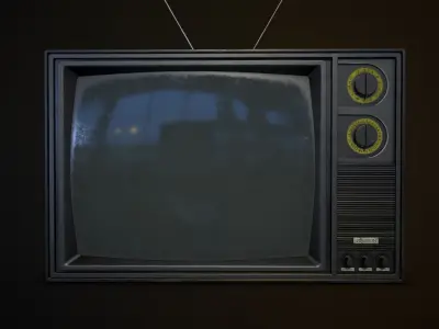 Old Retro TV Low-poly 3D model