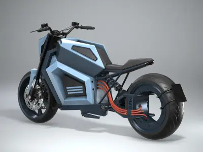 RMK E2 electric motorcycle Blue 3D model