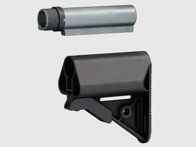 PDW Buttstock Kit - Replica Low-poly 3D model