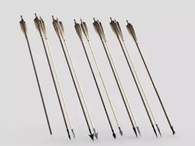 Wooden Arrow Pack Low-poly 3D model