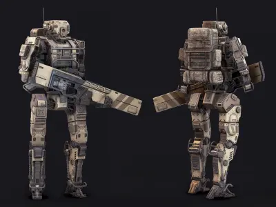 Robot Soldier low poly Low-poly 3D model