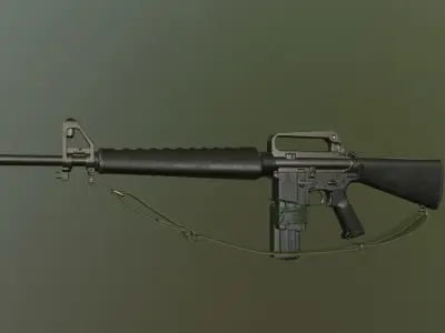 M16A1 rifle Low-poly 3D model get
