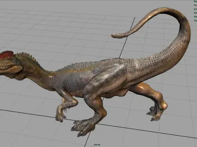 Dilophosaurus dinosaur Low-poly 3D model