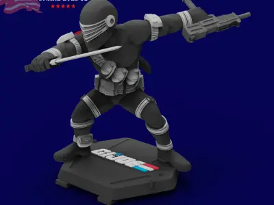 GI JOE Character Snake Eyes Full-figure Pose 02 3D print model