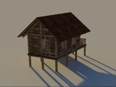 The Wooden House Free low-poly 3D model