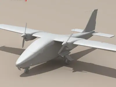 P2006t airplane with propellers 3D model