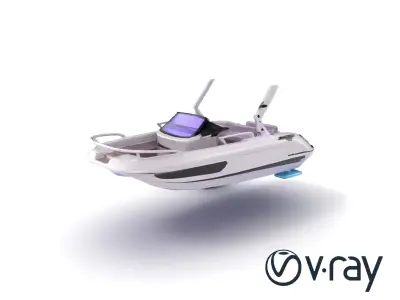 Celestial Express 3000 Pearl-White Luxury Boat Model Pack Low-poly 3D model