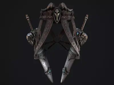 Fantasy swords with scabbard game ready 3d model Low-poly 3D model