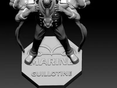 Guillotine - Marine Vice Admiral - One piece - Split part 3D print model