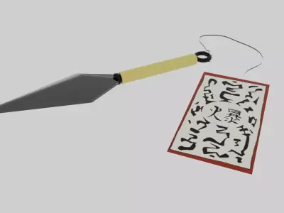 kunai knife Low-poly 3D model get