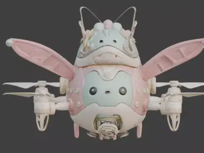 Magical Flying Backpack Drone 3D Model Low-poly 3D model