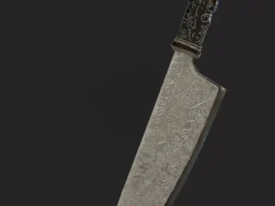 Knife from the game Alice madness returns PBR  Low-poly 3D model