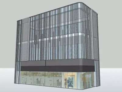 commercial building exterior glass facade 3d model 3D model