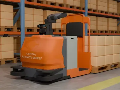 Automated Guided Forklift - Low Poly Low-poly 3D model