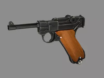 Pistol C127G Luger Model 1908 Low Poly 3D Model Low-poly 3D model