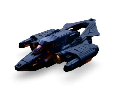 Scifi Gunship Futuristic Spacecraft Model Low-poly 3D model