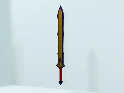 Fantasy Sword Duo - Corrupted Gold and Celestial Moon Blades 3D model