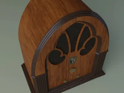 Antique Radio Low-poly 3D model
