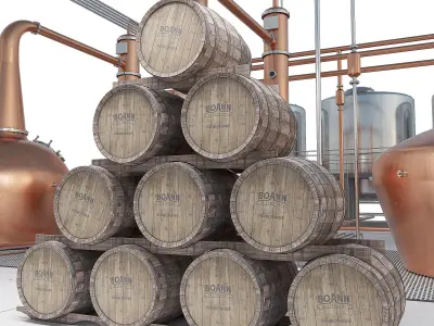 Industrial still Boann distillery 3D model