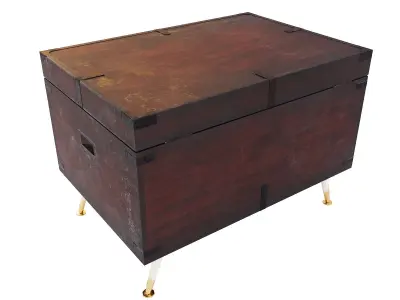 Antique steamer trunk 3d model Low-poly 3D model