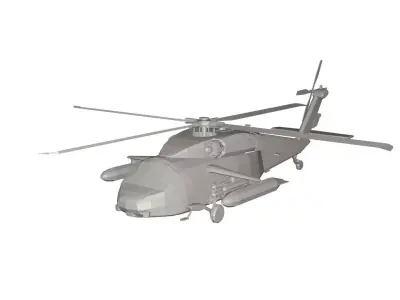 Military Helicopter concept Low-poly 3D model from CGTrader