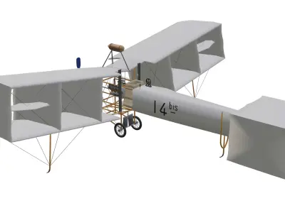 Santos-Dumont 14-bis Low-poly 3D model