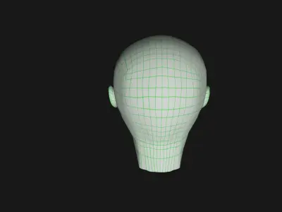 human head Low-poly 3D model