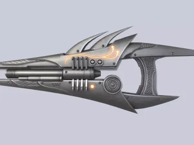 Alien blaster Low-poly 3D model purchase