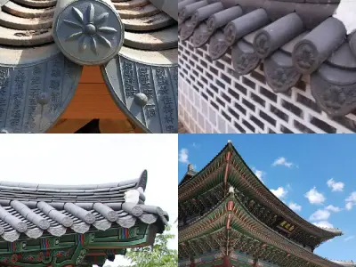 Korean Traditional roof tile lotus Sumaksae PBR 4K Low-poly 3D model purchase