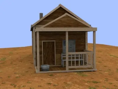 Western house  Free low-poly 3D model