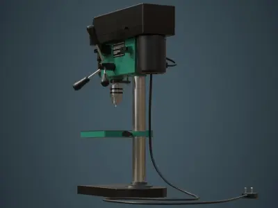 Drill Press 2A Low-poly 3D model