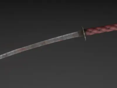 Katana Sword Low-poly 3D model Low-poly 3D model