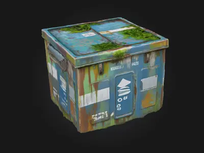 Rustic Metal Box  A Weathered Treasure of the Past 3D model