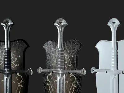 Anduril Sword 3D Model  3D model