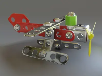 Toy plane 3D model 7