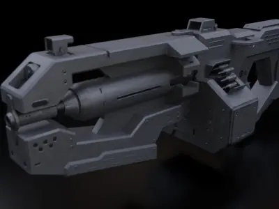 Gun Heavy Modelo 3D Low-poly 3D model