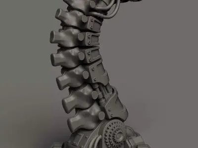Bionic Spine Headphone Stand Sci-Fi Desk Organizer 3D print model