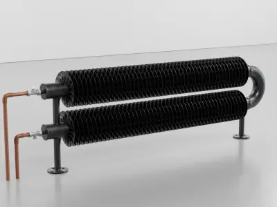 Retro spiral radiator set 3D model