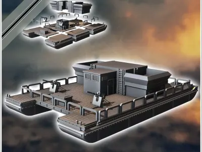 Siebel ferry Siebelfahre German shallow-draft landing craft 5 -  3D print model