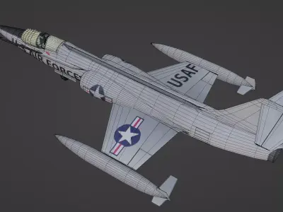 Lockheed F-104 Starfighter Low-poly 3D model purchase