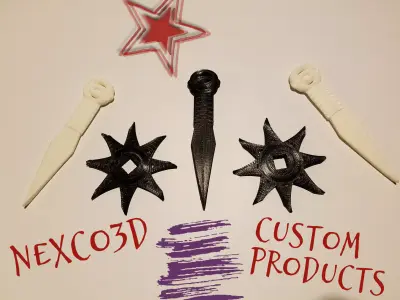Kunai and Shuriken 3D model