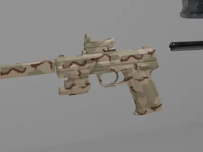 Realistic Camouflaged Weapon Pack Game-Ready 3D Models Low-poly 3D model