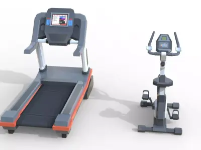 Gym Props  Fitness Equipment Set  Low-poly 3D model