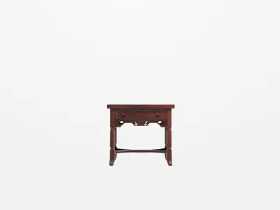 Traditional Dark Wood Side Table Night Stand Low-poly 3D model