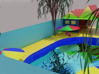 Small Swimming Pool Low-poly 3D model