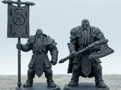 Viking Warriors Miniature Set 3D print model